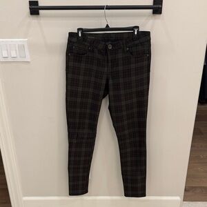 Kut from the Kloth Dark Plaid Skinny Jeans